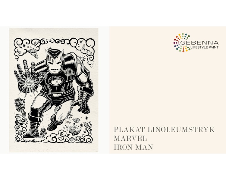 Plakat Linoleumstryk Marvel Iron Man